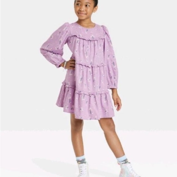 Cat & Jack Other - Girls' Long Sleeve Woven Dress Cat & Jack™ Dusty Violet Size L